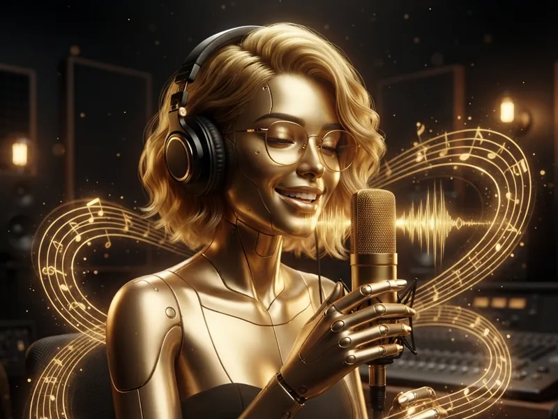 Swara, the golden singer, recording a song